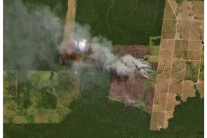 Satellite Images of Burning Amazon Forests